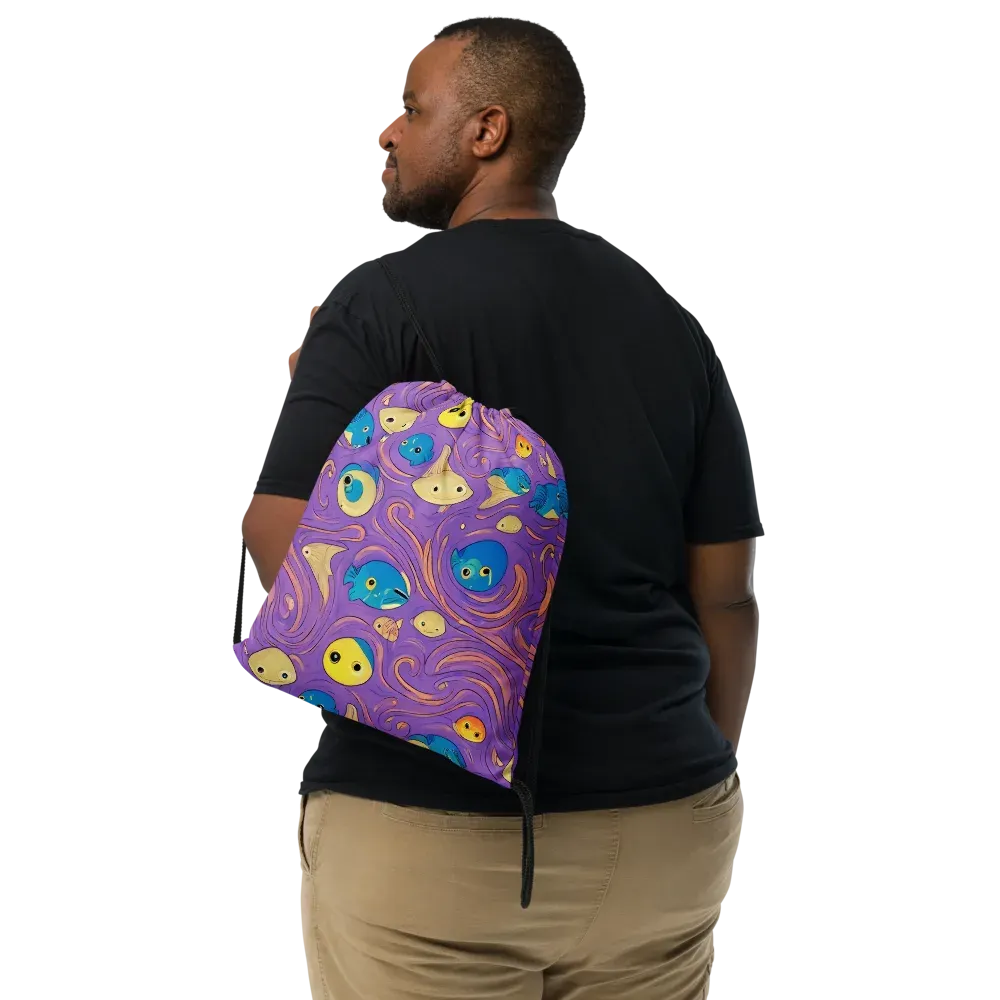 Violet Tide on Drawstring Bag — Front