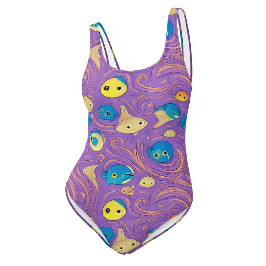 Violet Tide on One-Piece Swimsuit — Front