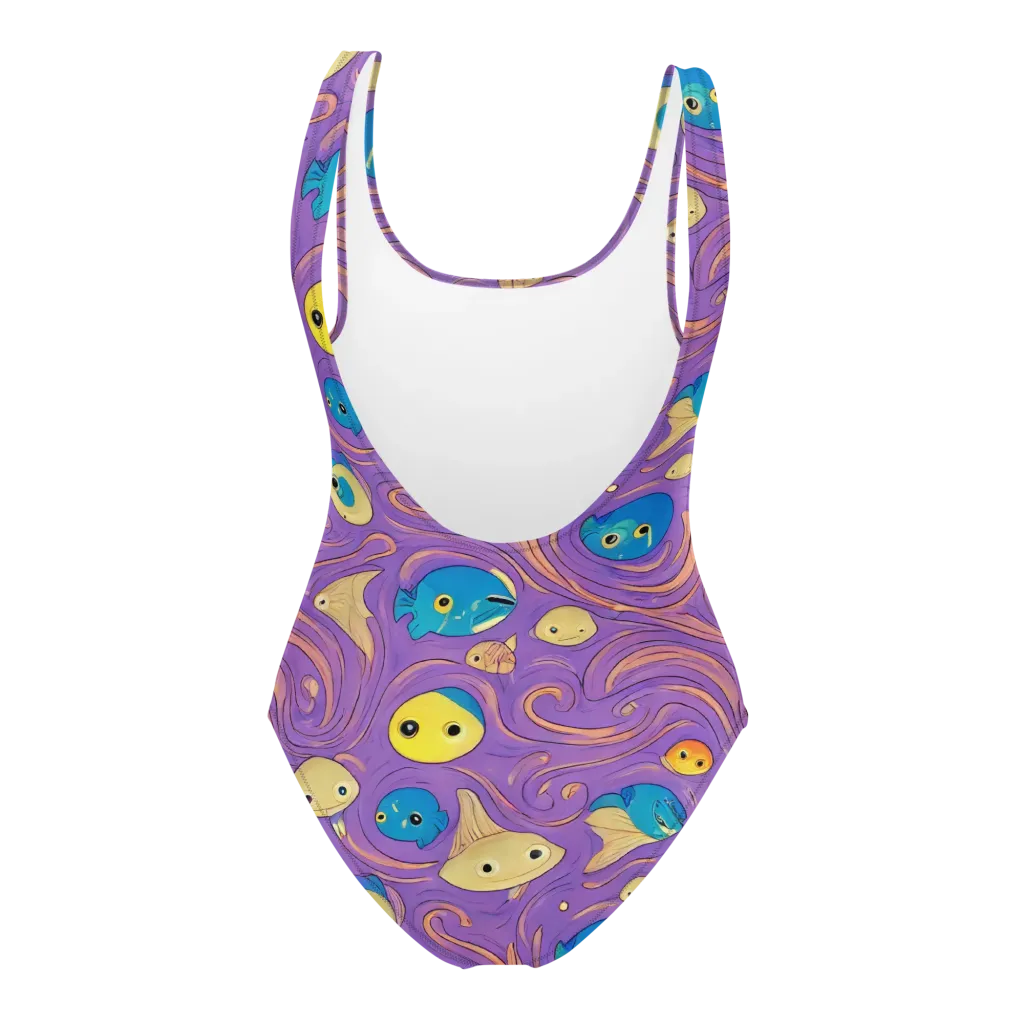 Violet Tide on One-Piece Swimsuit — Back