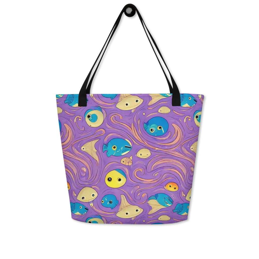 Violet Tide on Large Tote Bag W/ Pocket — Front