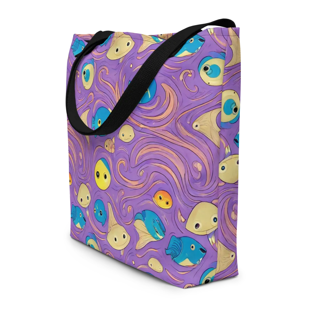 Violet Tide on Large Tote Bag W/ Pocket — Front