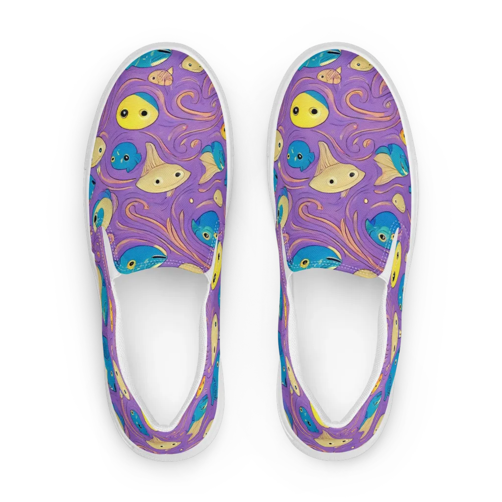 Violet Tide on Women's Slip-On Canvas Shoes — Front