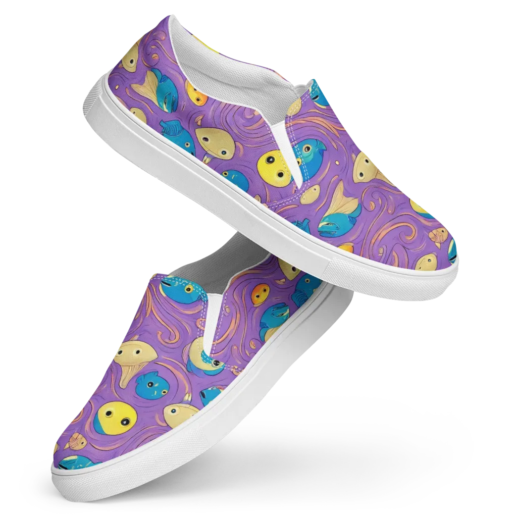 Violet Tide on Women's Slip-On Canvas Shoes — Front