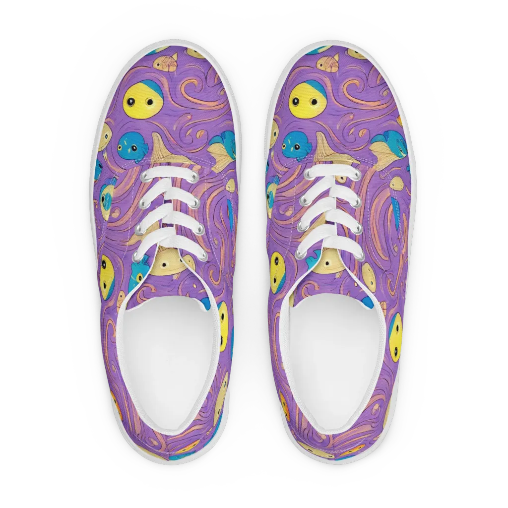 Violet Tide on Men's Lace-Up Canvas Shoes — Front