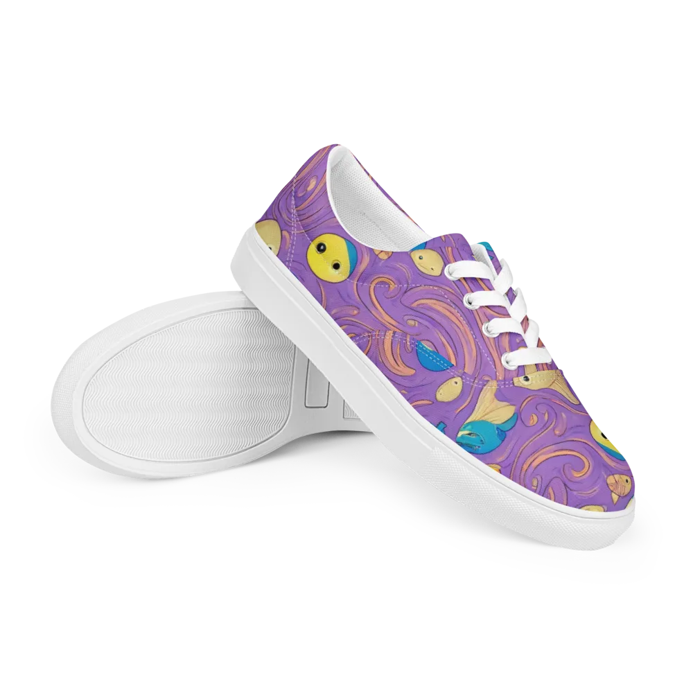 Violet Tide on Men's Lace-Up Canvas Shoes — Right Front