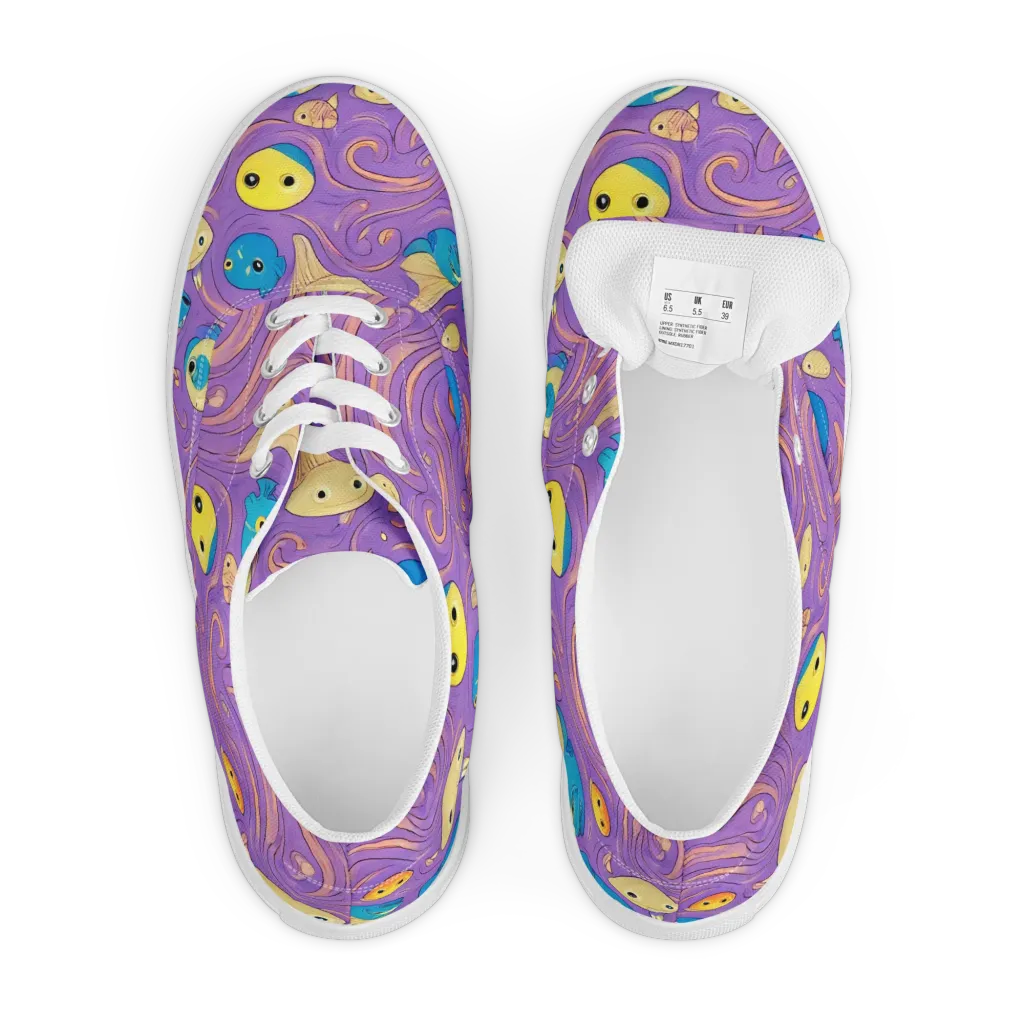 Violet Tide on Men's Lace-Up Canvas Shoes — Front
