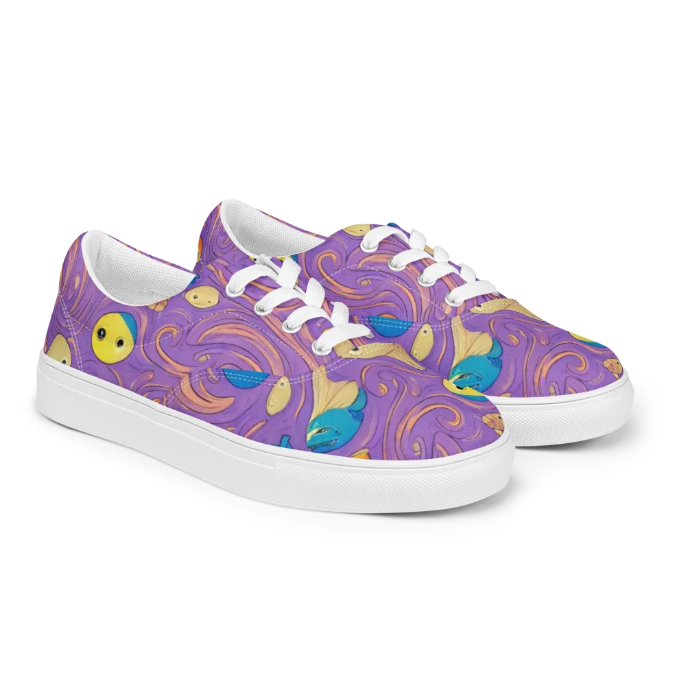 Violet Tide on Men's Lace-Up Canvas Shoes — Right Front