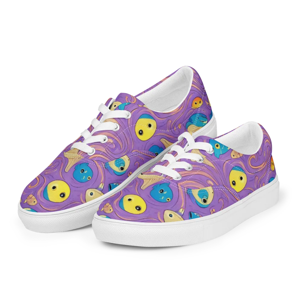 Violet Tide on Men's Lace-Up Canvas Shoes — Left Front