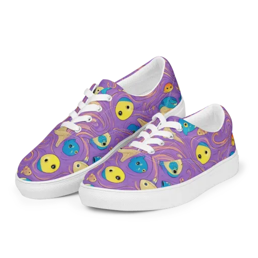 Violet Tide on a Men's Lace-Up Canvas Shoes