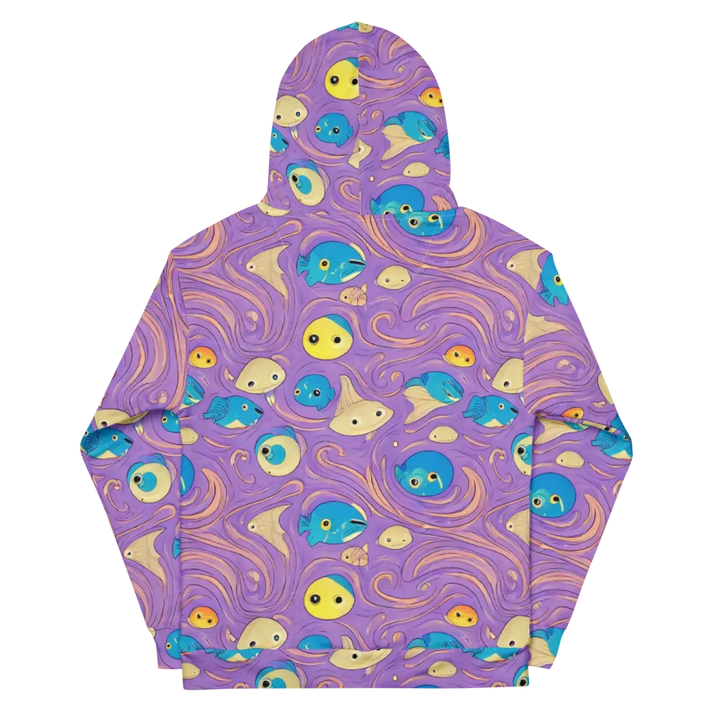 Violet Tide on Cotton Hoodie — Back