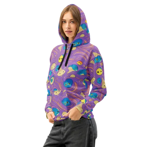 Violet Tide on a Cotton Hoodie