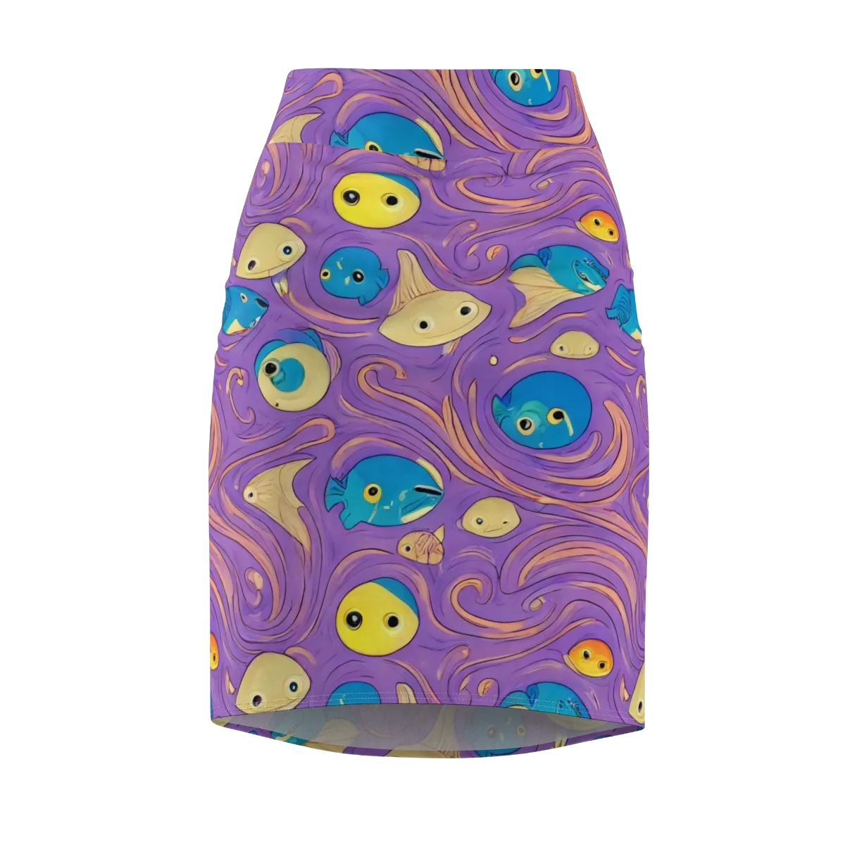 Violet Tide on Pencil Skirt — Front