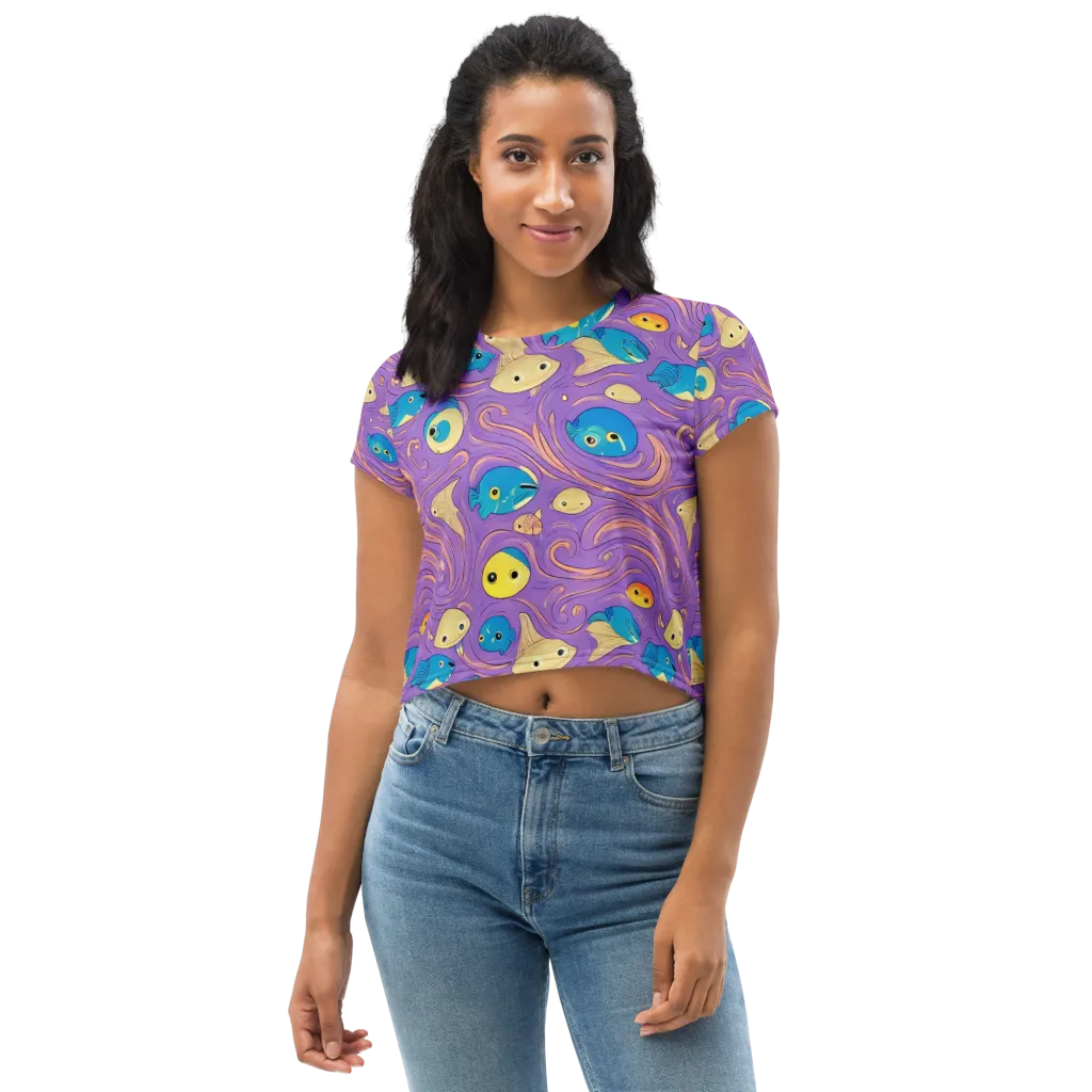 Violet Tide on Crop Tee — Front