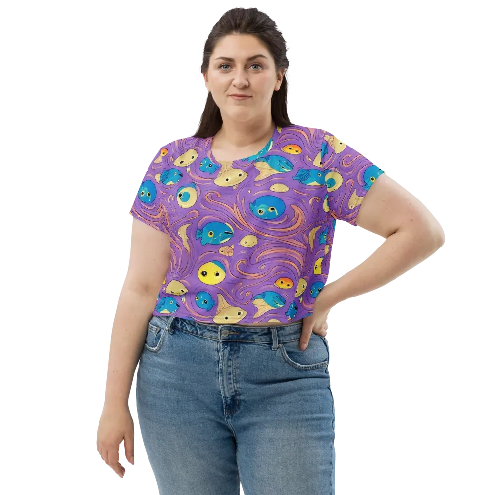 Violet Tide on Crop Tee — Front