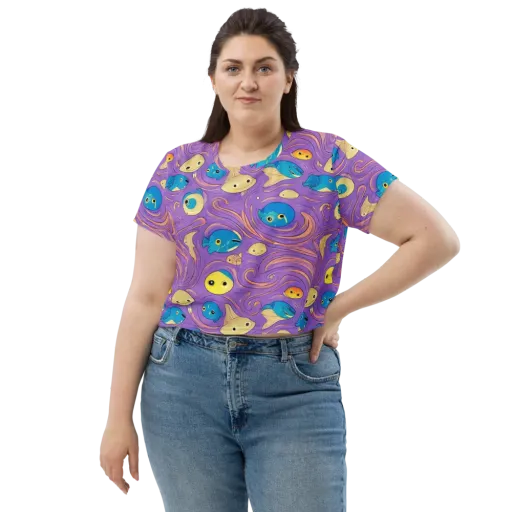 Violet Tide on a Crop Tee