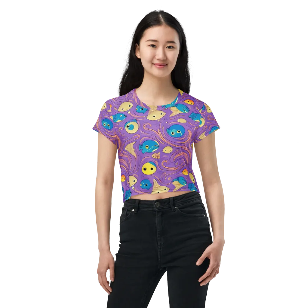 Violet Tide on Crop Tee — Front