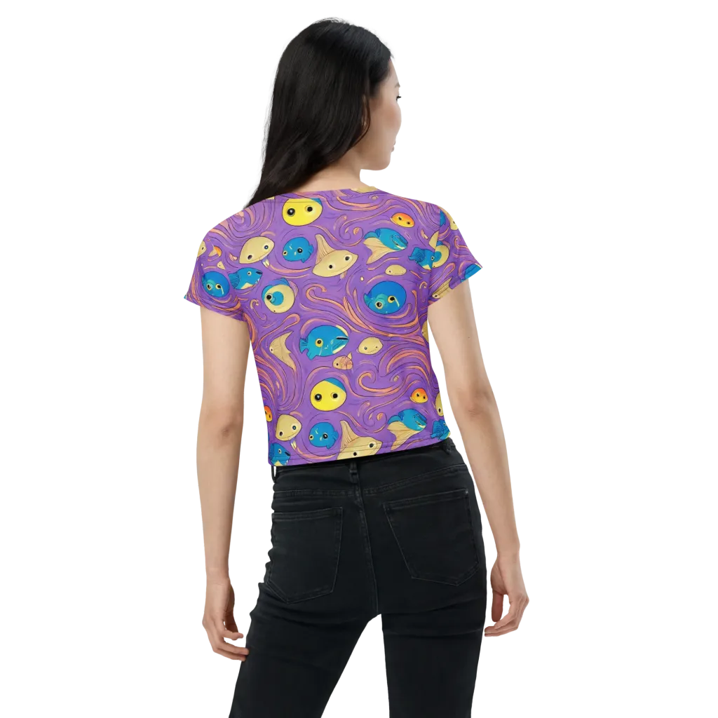 Violet Tide on Crop Tee — Back