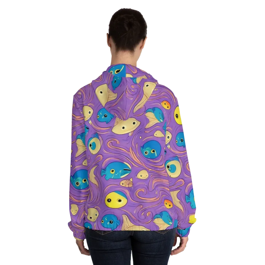 Violet Tide on Women's Full-Zip Hoodie — Back On Person