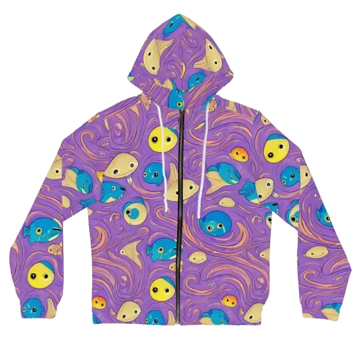 Violet Tide on a Women's Full-Zip Hoodie