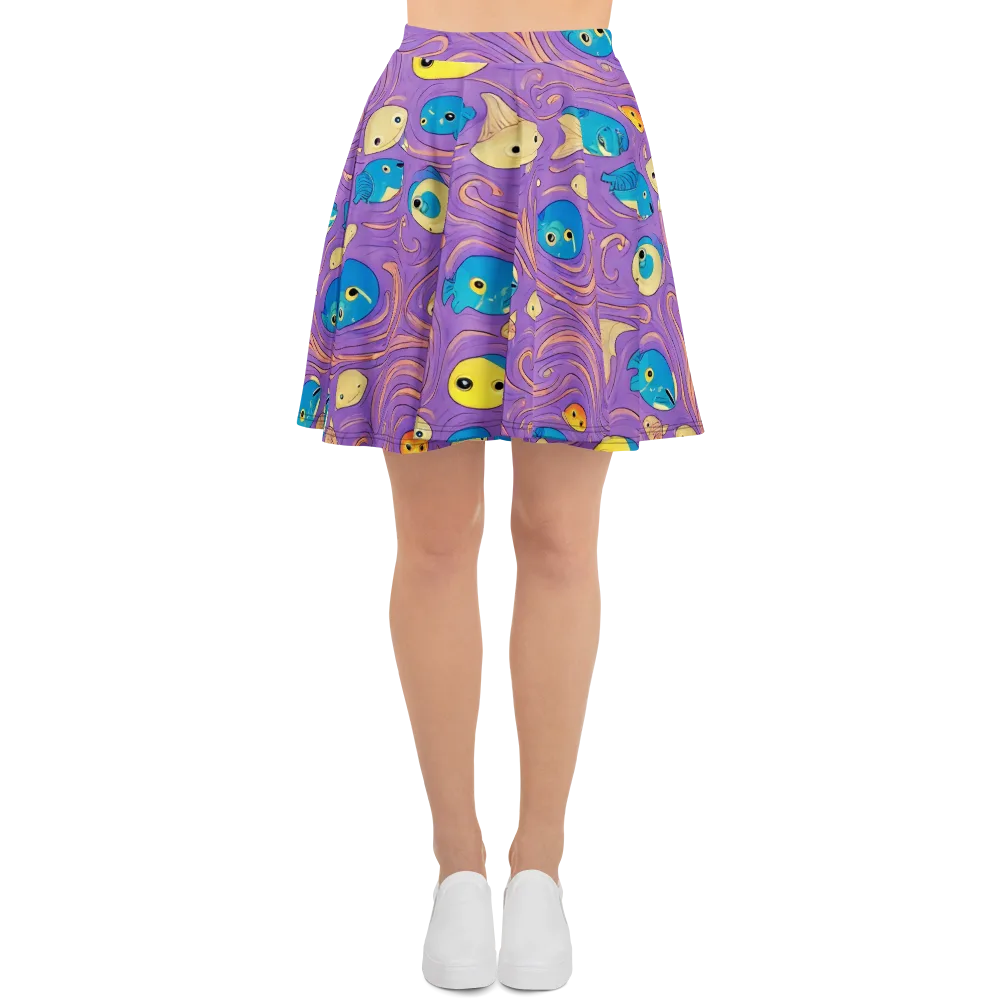 Violet Tide on Skater Skirt — Front