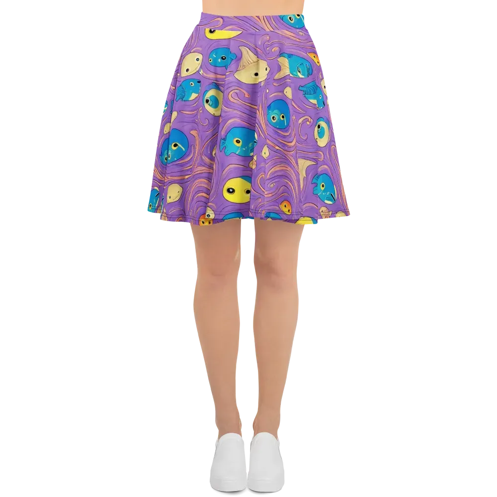 Violet Tide on Skater Skirt — Front