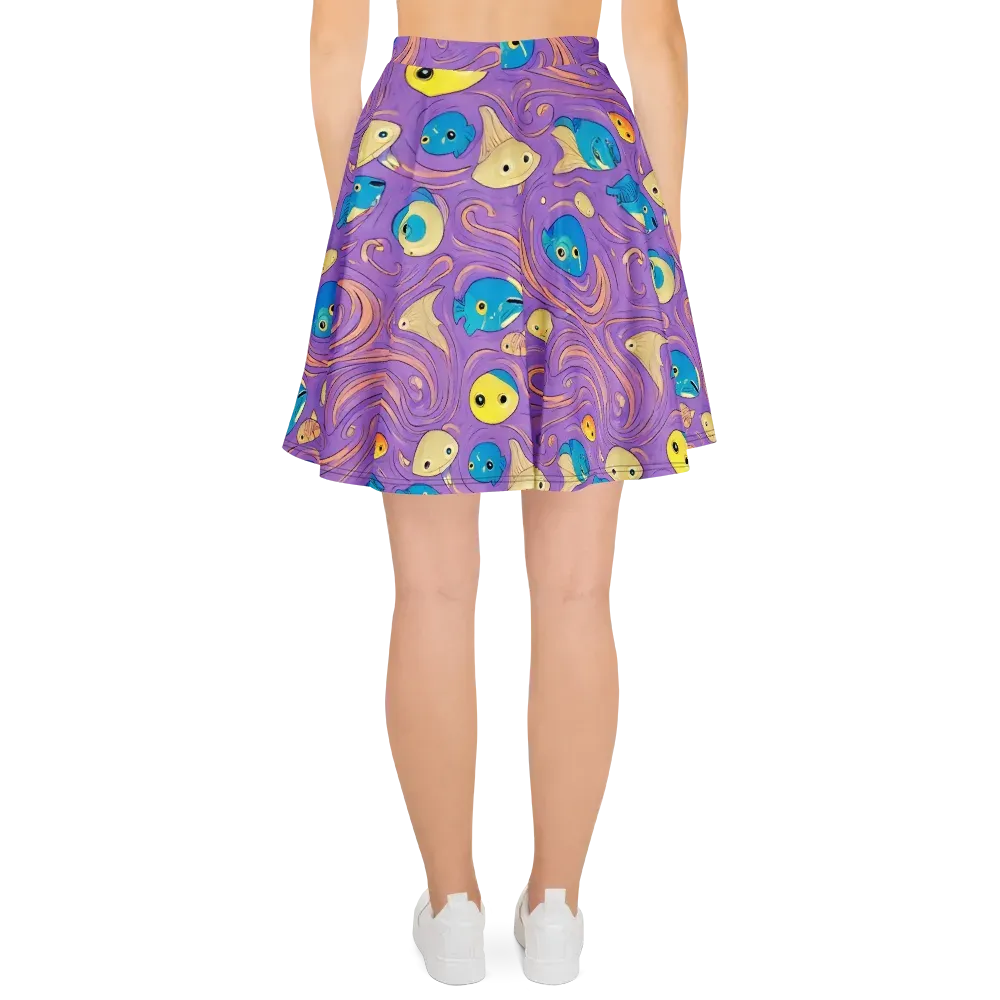 Violet Tide on Skater Skirt — Back