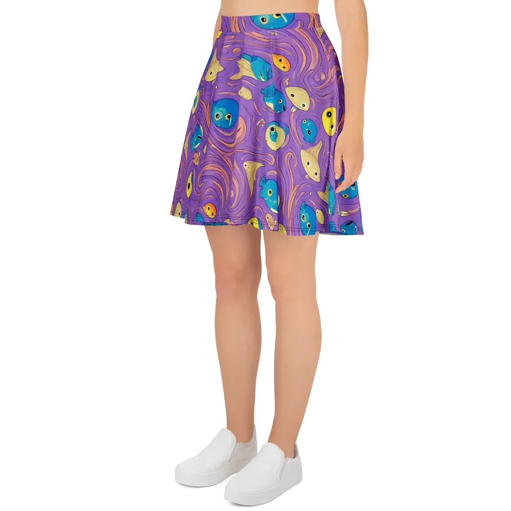 Violet Tide on Skater Skirt — Left