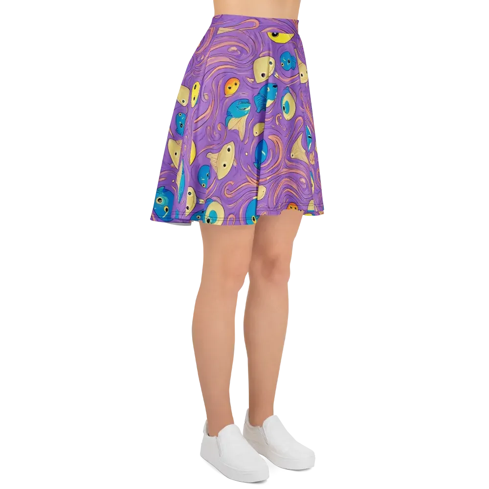 Violet Tide on Skater Skirt — Right