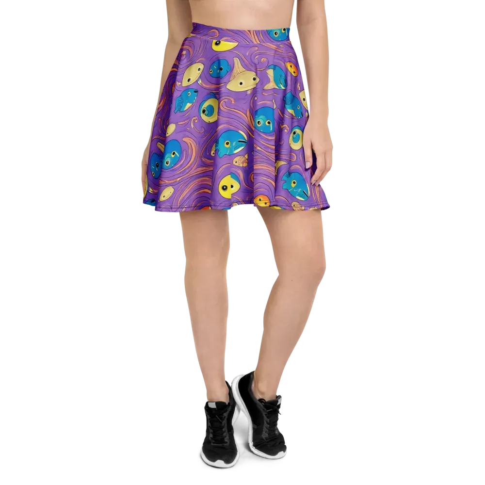 Violet Tide on Skater Skirt — Front