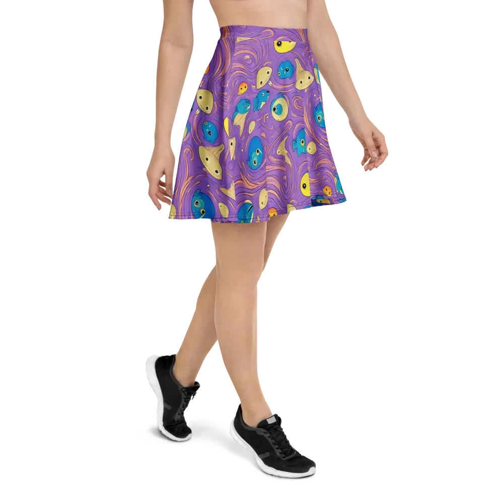Violet Tide on Skater Skirt — Right