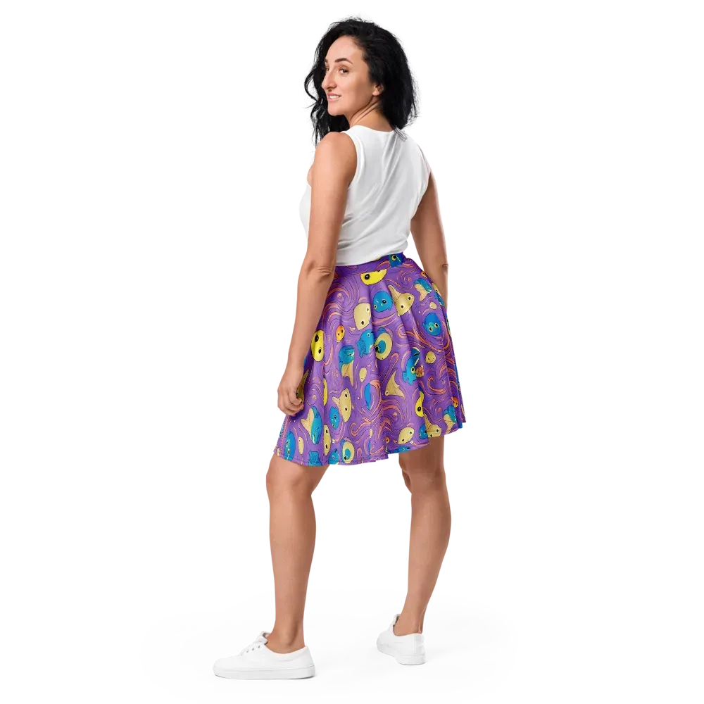 Violet Tide on Skater Skirt — Back