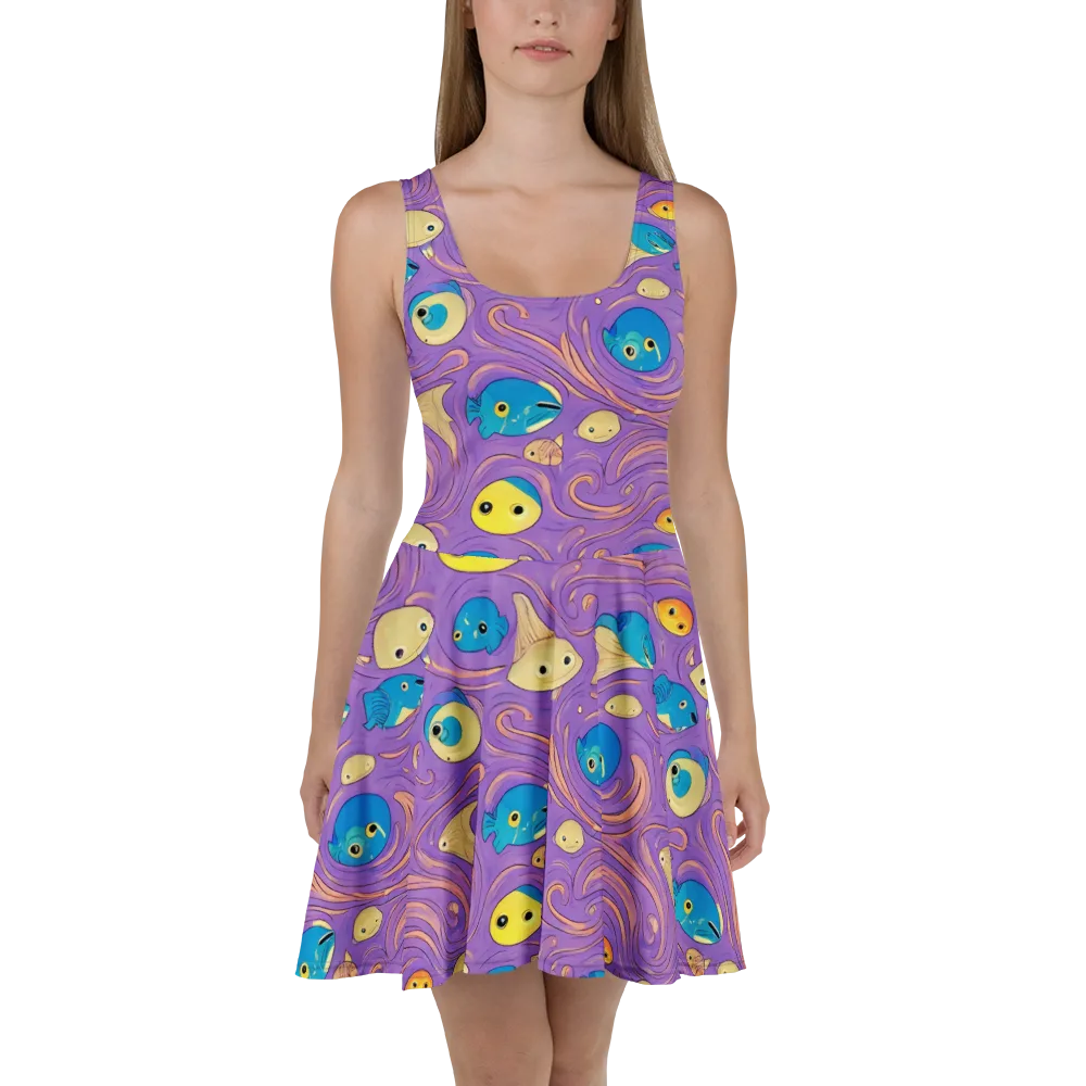 Violet Tide on Skater Dress — Front