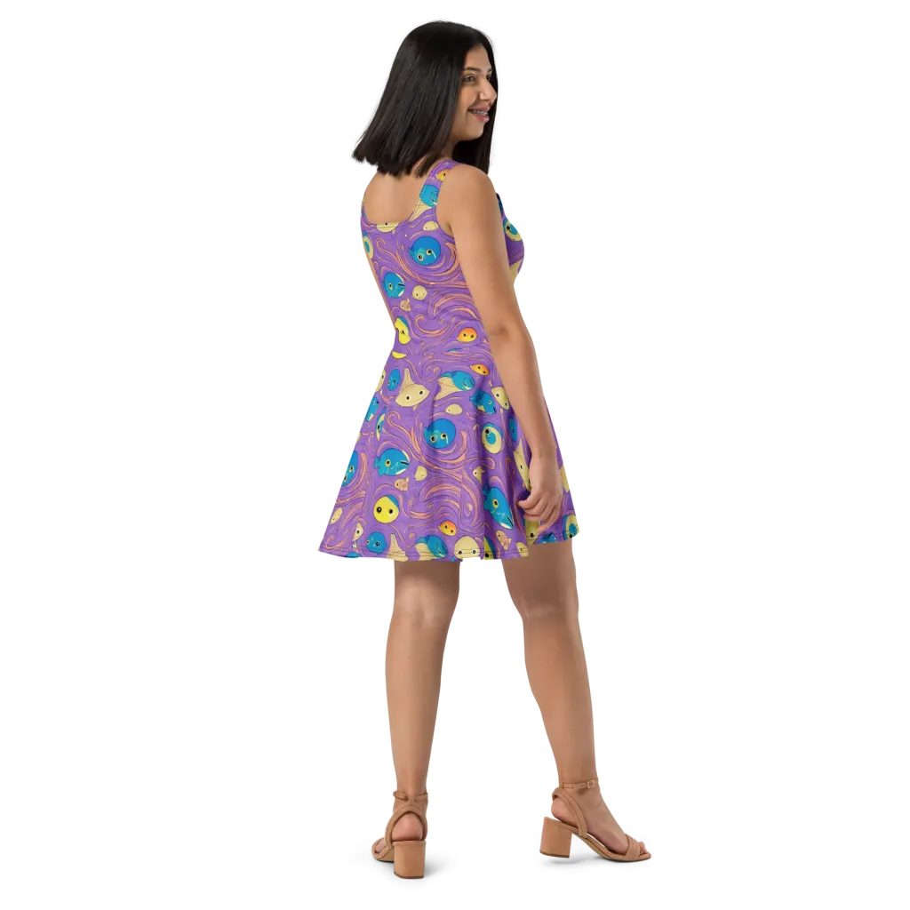 Violet Tide on Skater Dress — Right