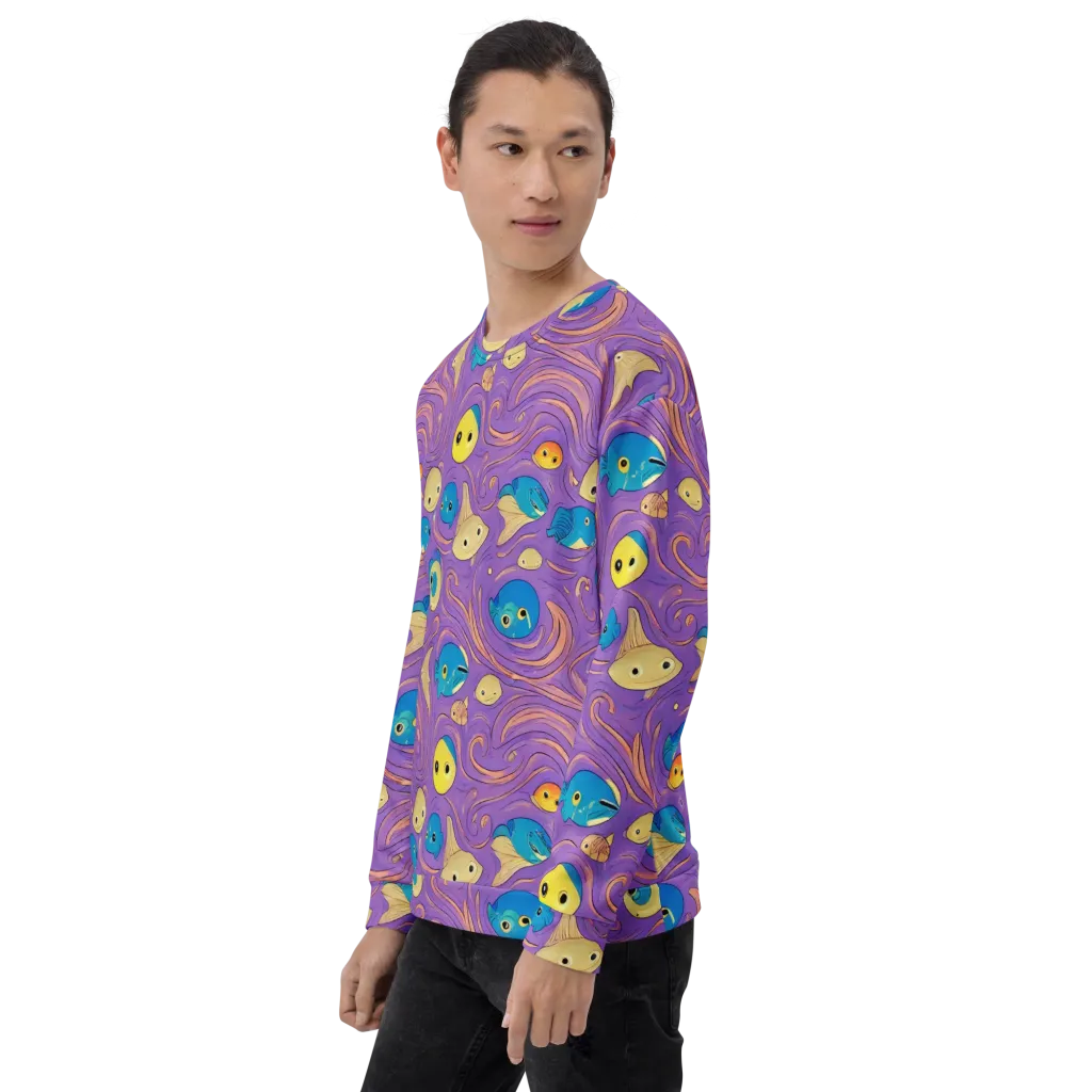 Violet Tide on Sweatshirt — Left Front