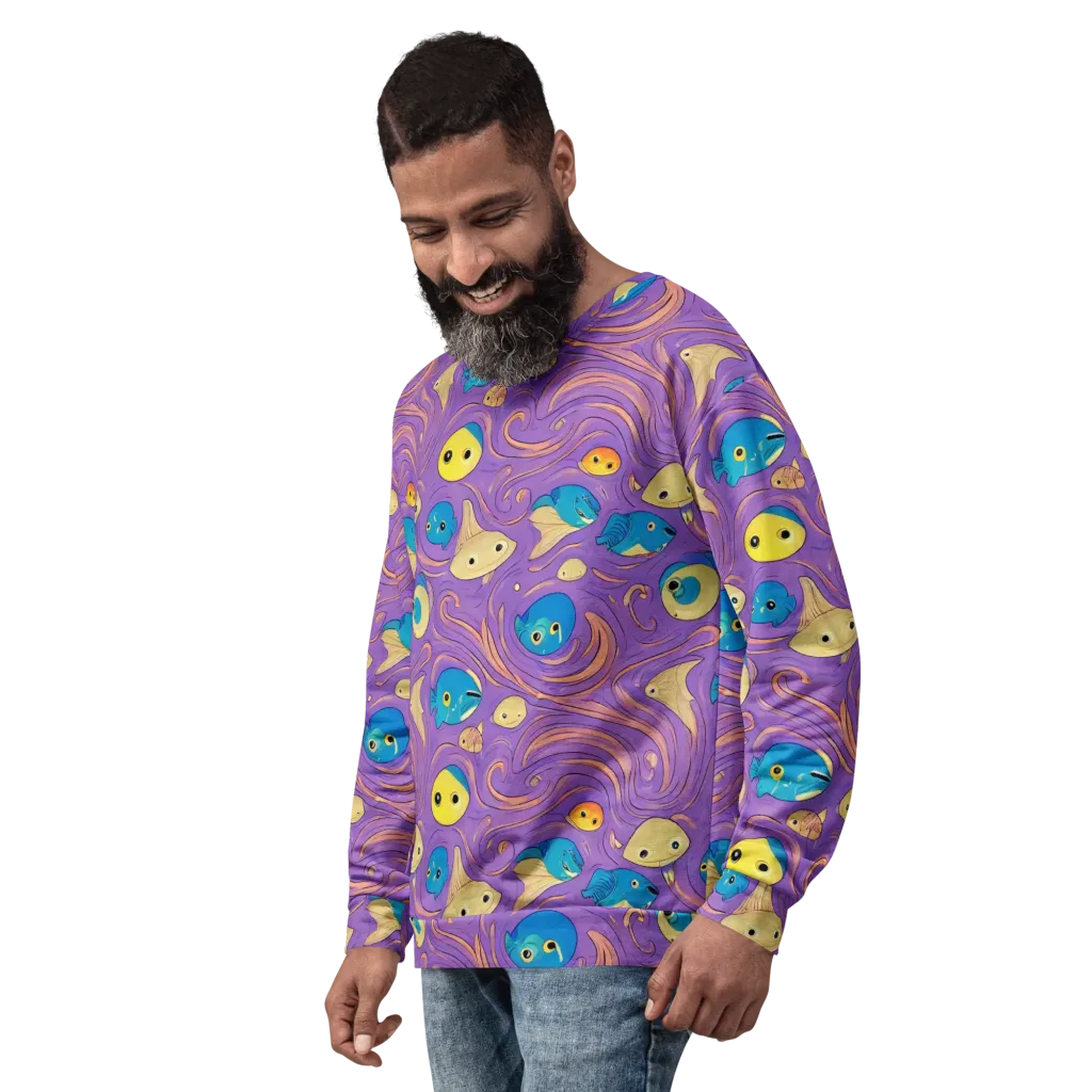 Violet Tide on Sweatshirt — Left Front