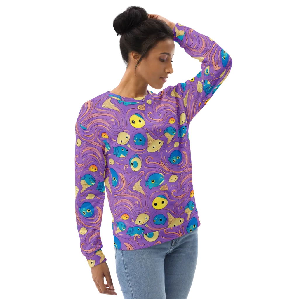 Violet Tide on Sweatshirt — Right Front