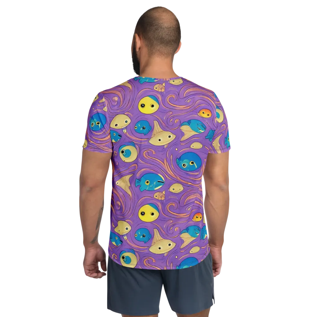 Violet Tide on Men's Athletic T-Shirt — Back