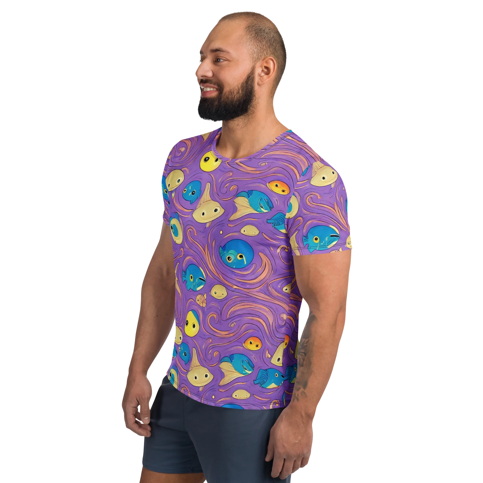 Violet Tide on Men's Athletic T-Shirt — Left