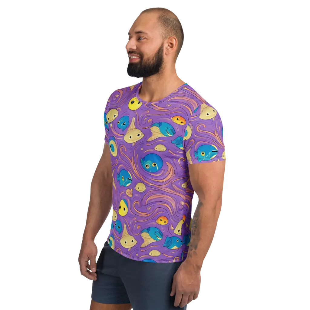 Violet Tide on Men's Athletic T-Shirt — Left