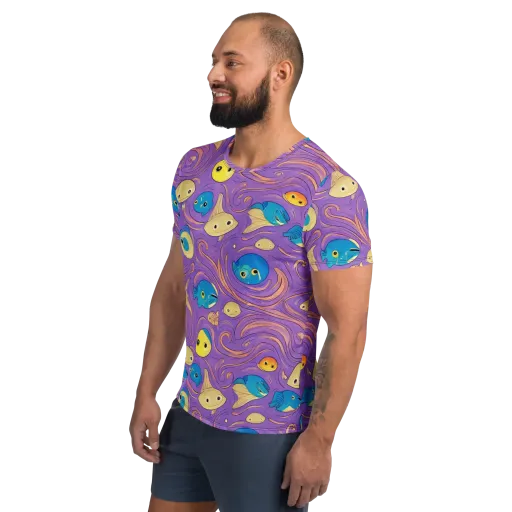 Violet Tide on a Men's Athletic T-Shirt