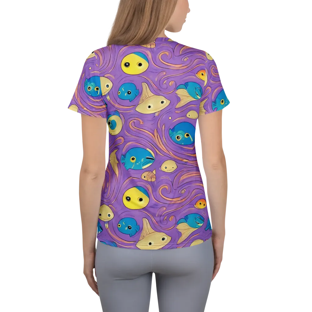 Violet Tide on Women's Athletic T-Shirt — Back