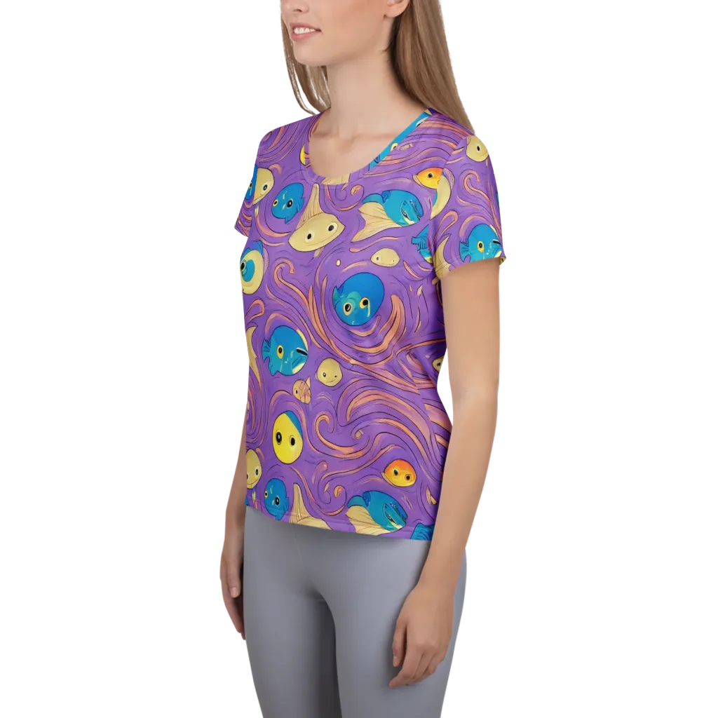 Violet Tide on Women's Athletic T-Shirt — Left