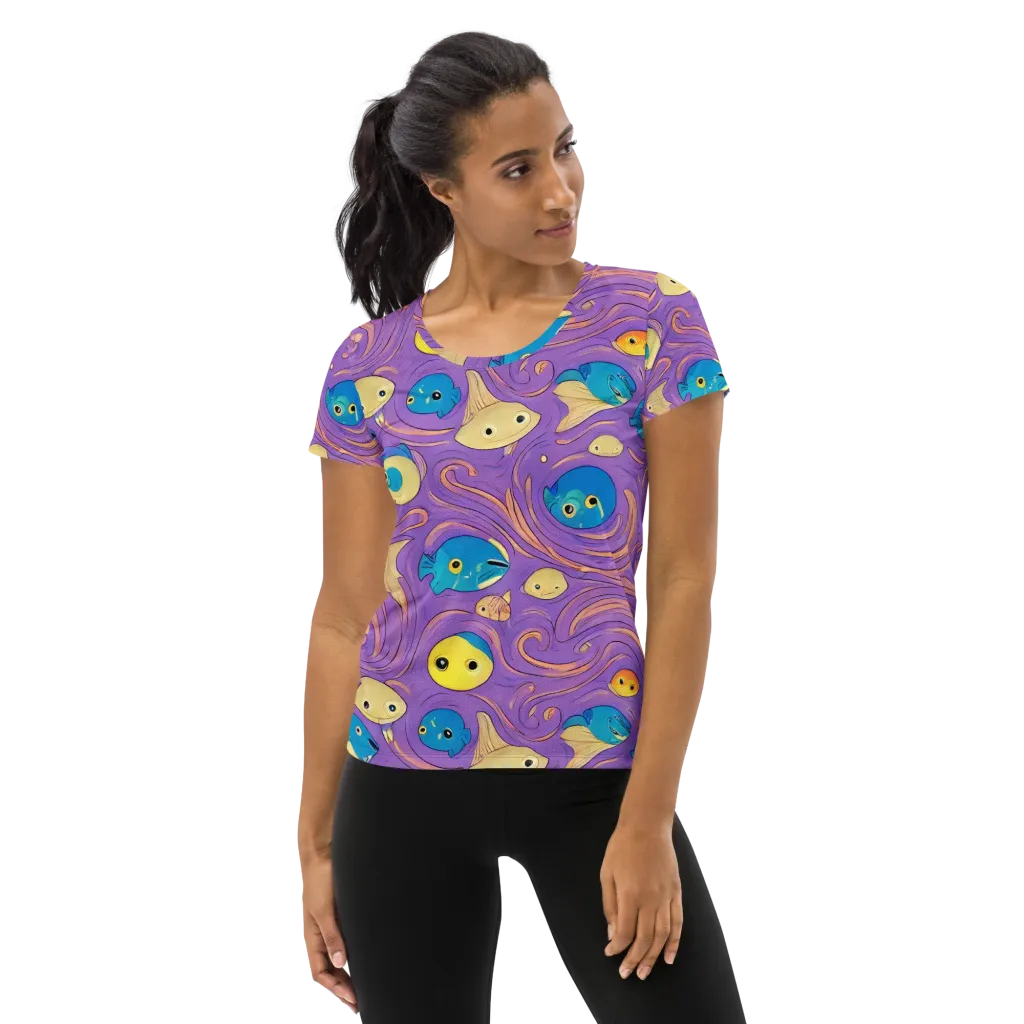 Violet Tide on Women's Athletic T-Shirt — Front