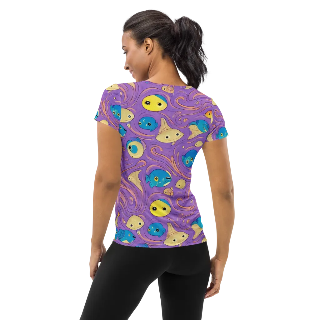 Violet Tide on Women's Athletic T-Shirt — Back