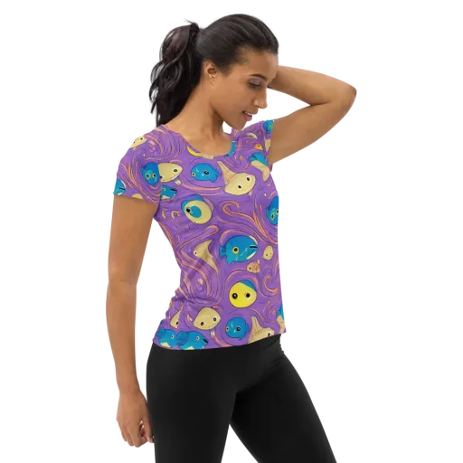 Violet Tide on a Women's Athletic T-Shirt