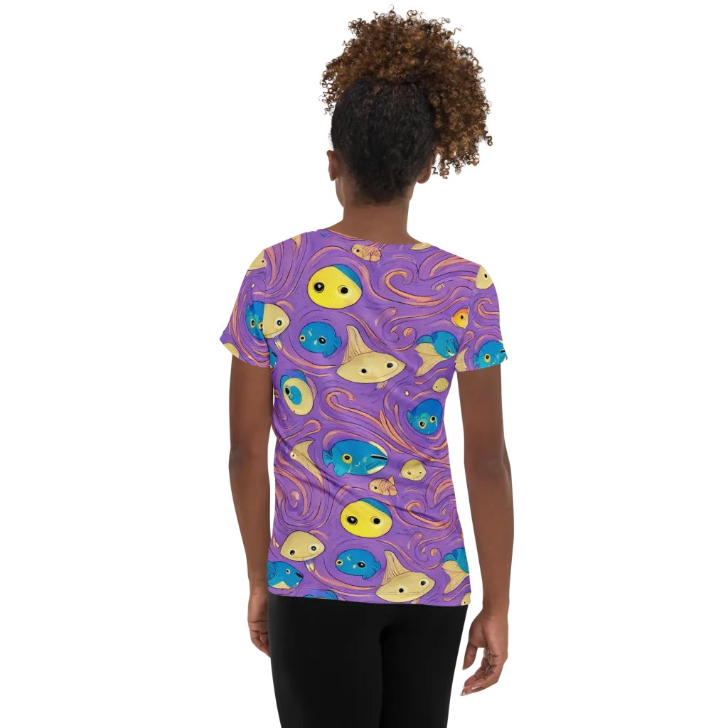 Violet Tide on Women's Athletic T-Shirt — Back
