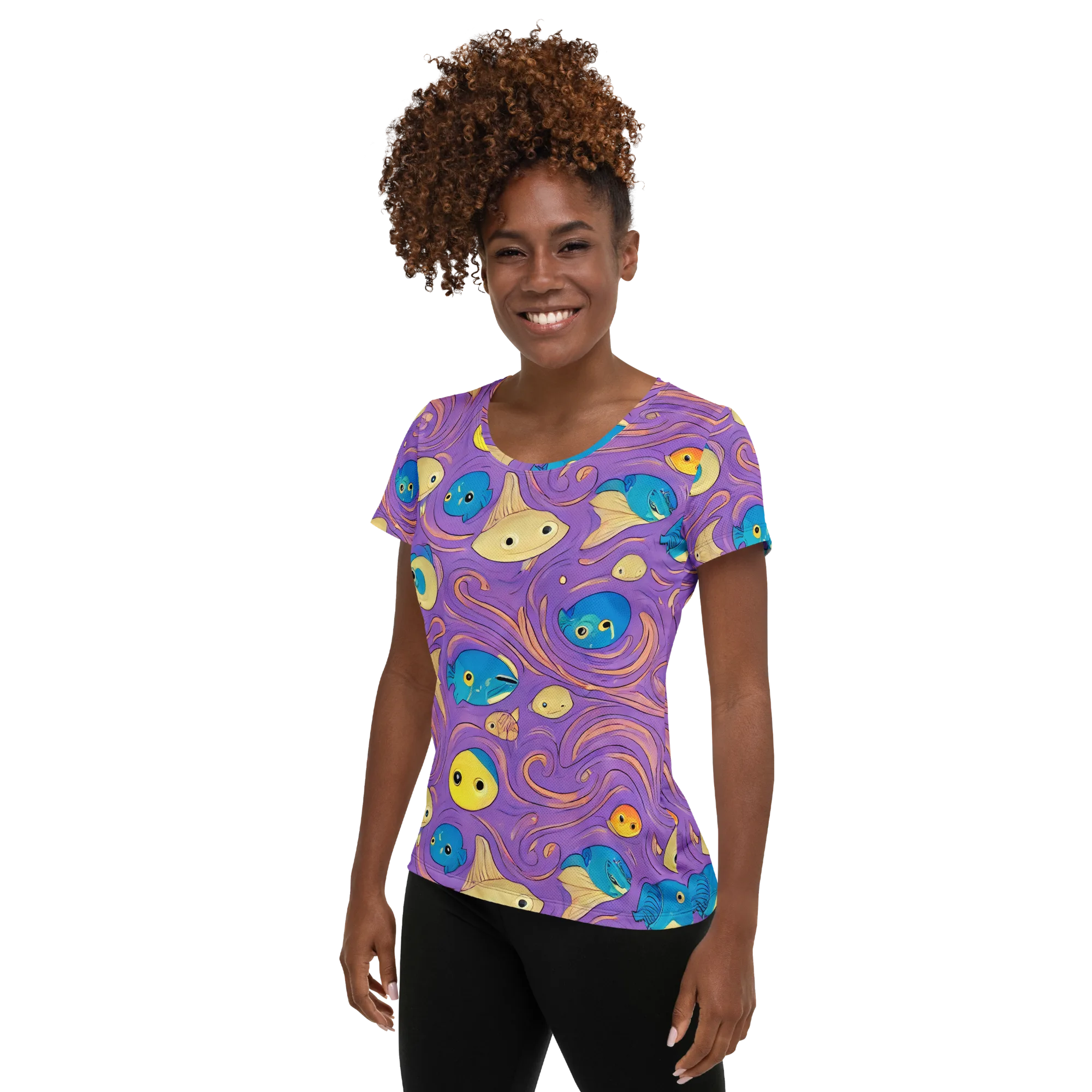 Violet Tide on Women's Athletic T-Shirt — Left