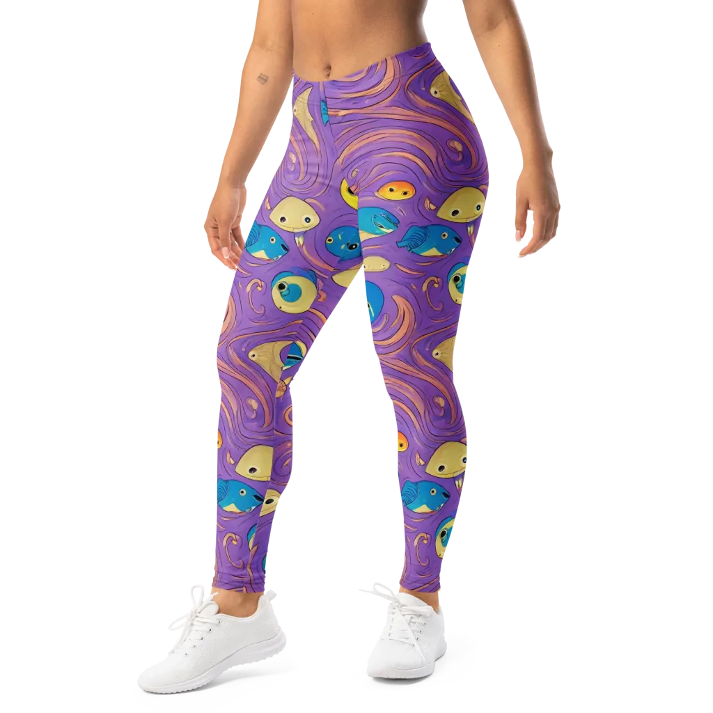 Violet Tide on Leggings — Left Front