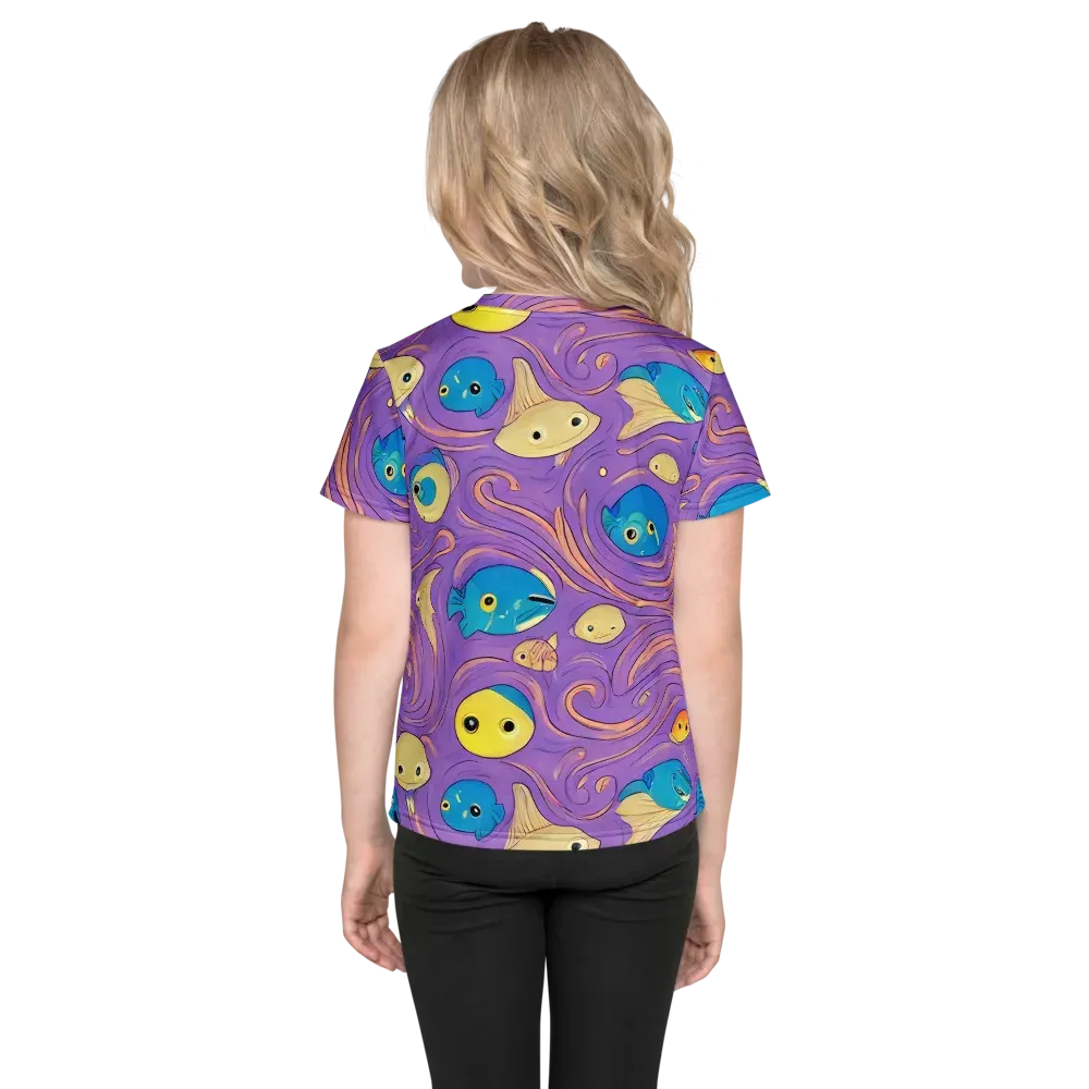 Violet Tide on Kids Crew Neck T-Shirt — Back