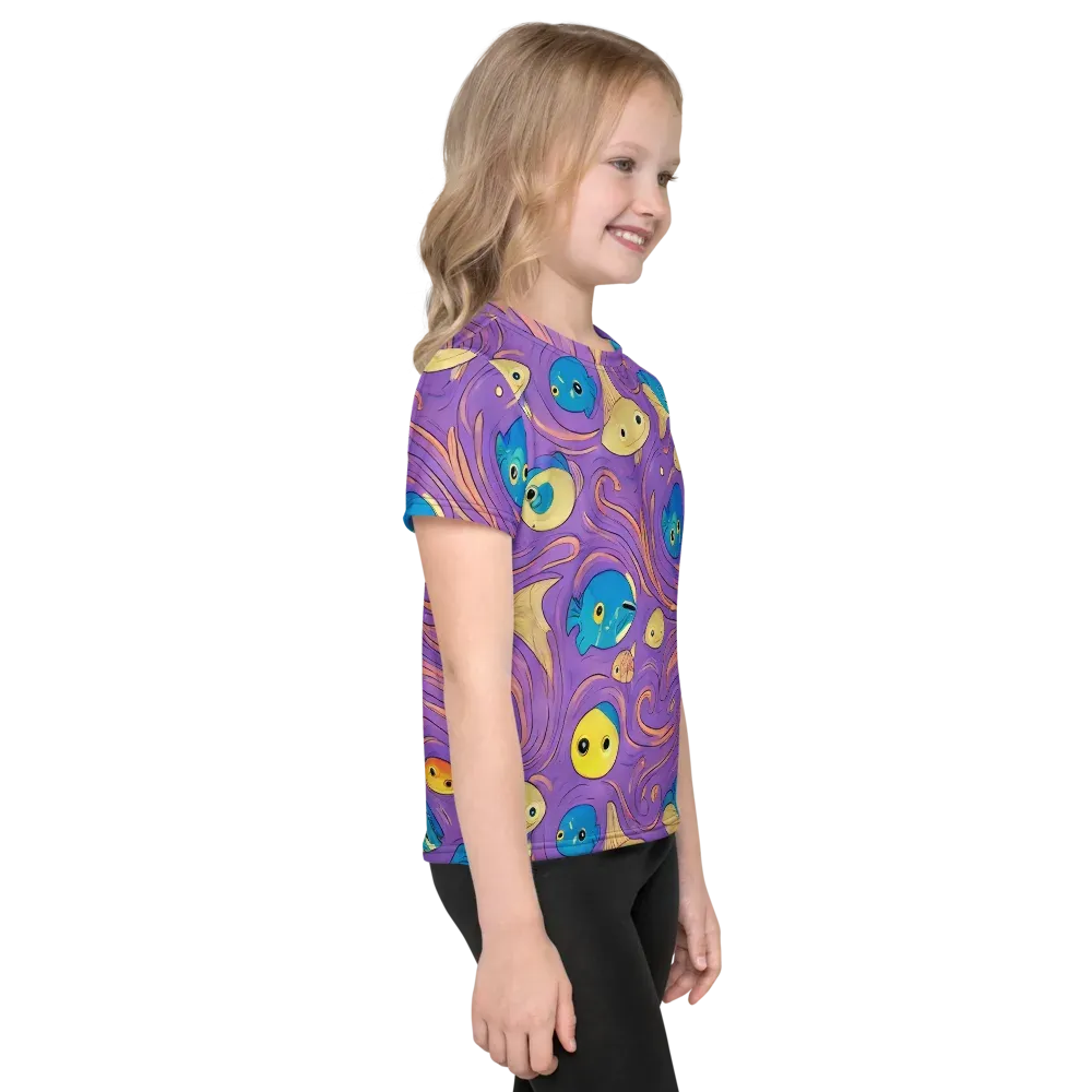 Violet Tide on Kids Crew Neck T-Shirt — Right